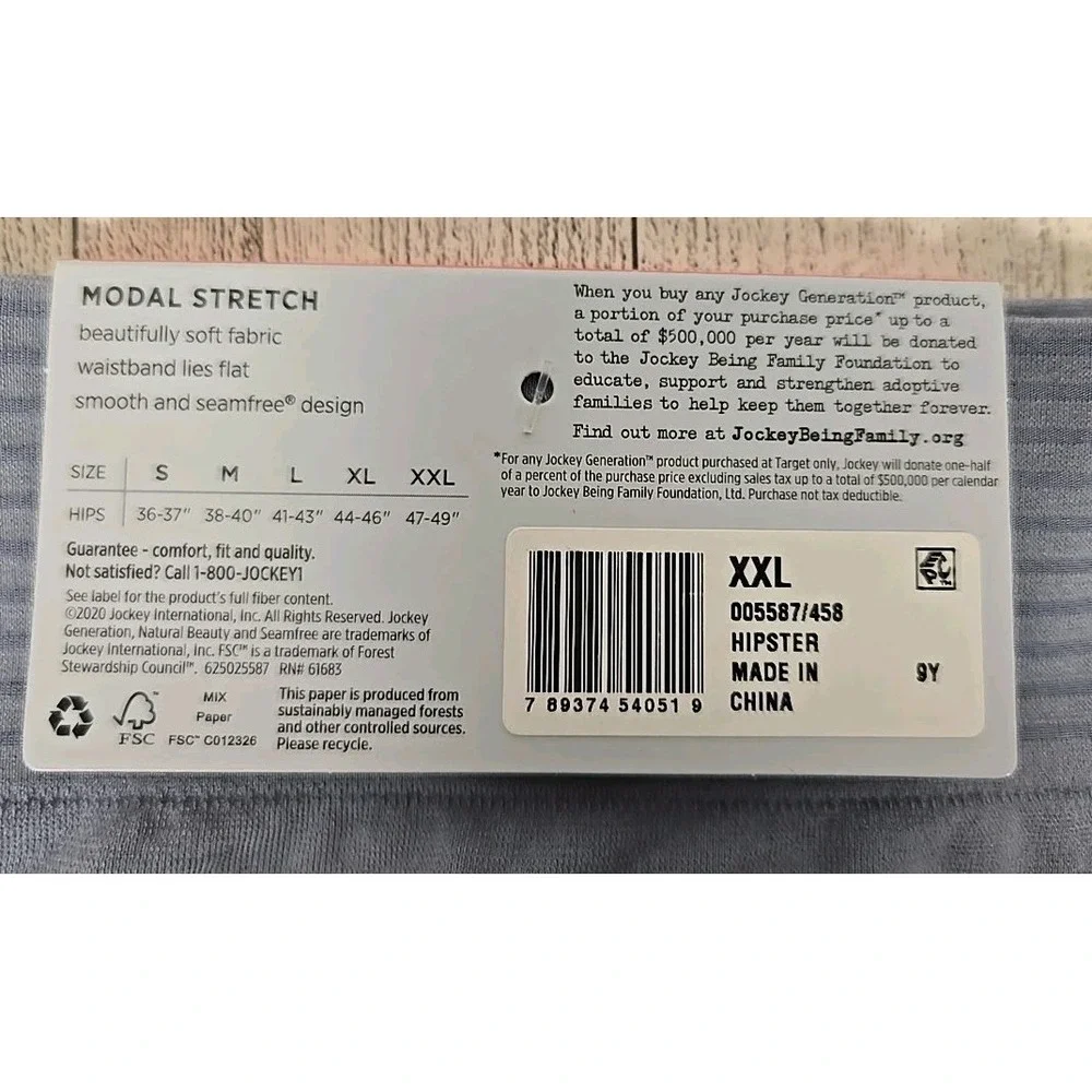 Jockey Hipster XXL Stretch Hips 47-49